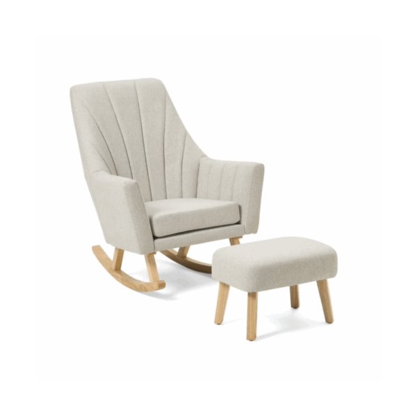 Tutti Bambini Jonah Rocking Chair and Footstool Set-Pebble
