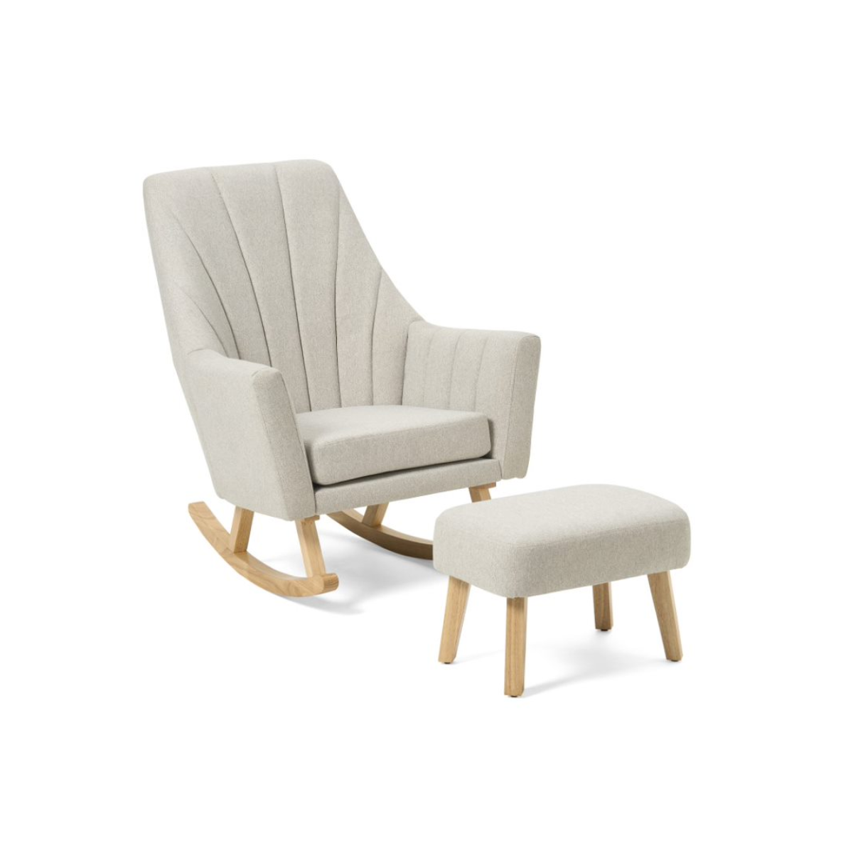 Tutti Bambini Jonah Rocking Chair and Footstool Set-Pebble