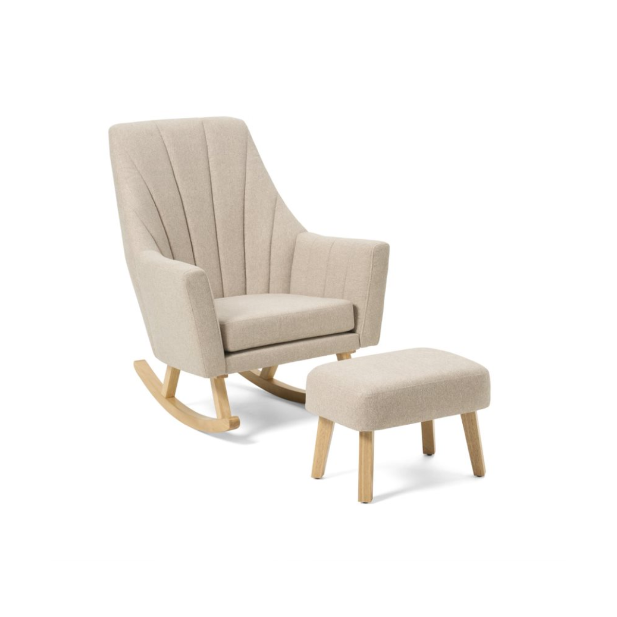 Tutti Bambini Jonah Rocking Chair and Footstool Set-Stone