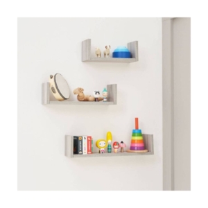 Tutti Bambini Modena Set of Three U-Shaped Wall Shelves - Grey A