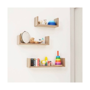 Tutti Bambini Modena Set of Three U-Shaped Wall Shelves - Oak