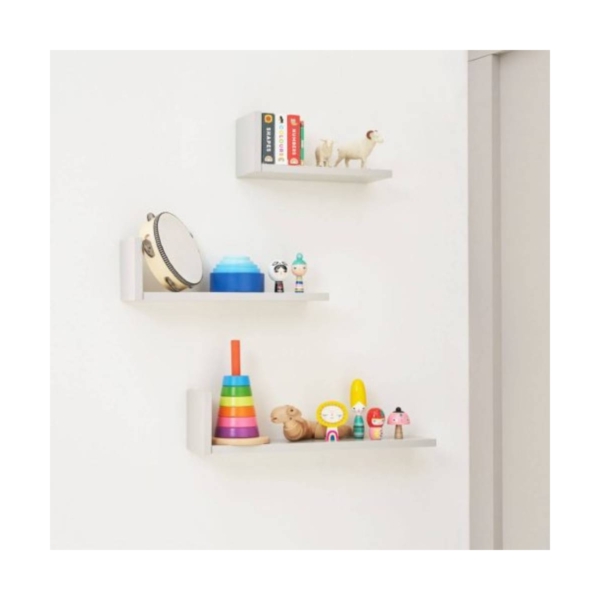 Tutti Bambini Rio Set of Three L-Shaped Wall Shelves - Dove Grey