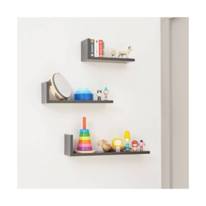 Tutti Bambini Rio Set of Three L-Shaped Wall Shelves - Slate Gre