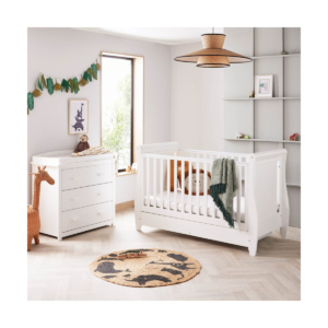 Babymore Stella Sleigh 2 Piece Roomset-White