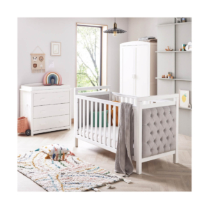 Babymore Velvet Deluxe 3 Piece Room Set-White