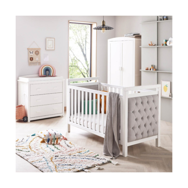 Babymore Velvet Deluxe 3 Piece Room Set-White