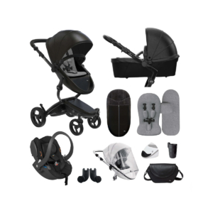 Mima Luxury 11 Piece Bundle inc iZi Go Car Seat – Black/Black/