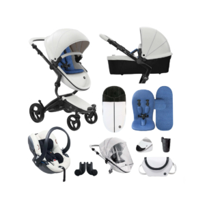 Mima Luxury 11 Piece Bundle inc iZi Go Car Seat – Black/White/