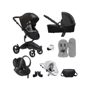 Mima Premium 9 Piece Bundle with iZi Go Car Seat – Black/White