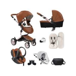 Mima Premium 9 Piece Bundle with iZi Go Car Seat – Rose Gold/C