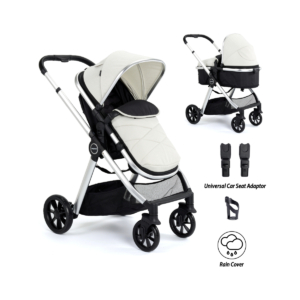 Babymore Mimi 2 in 1 Pram System Bundle - Silver
