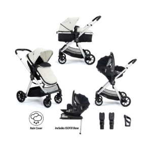 Babymore Mimi 3 in 1 Travel System Bundle with Pecan i-Size Cars