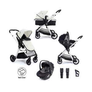 Babymore Mimi 3 in 1 Travel System Bundle with Pecan i-Size Cars