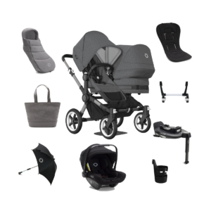 Bugaboo Donkey 5 Duo Complete Pushchair Bundle - Graphite/Grey M