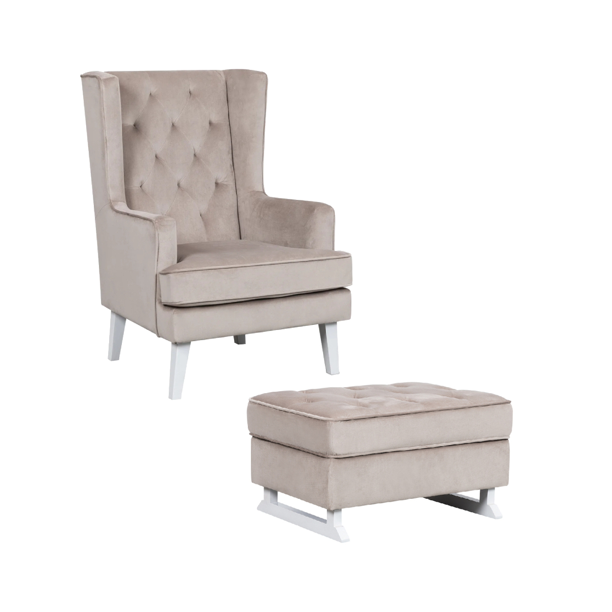 Nursery Collective Nursing Rocking Chair & Footstool Bundle - Mi