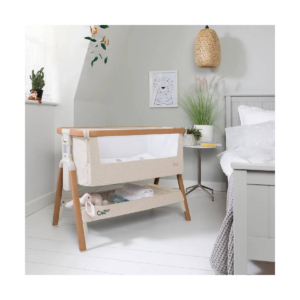 Tutti Bambini CoZee Bedside Crib - Scandinavian Walnut/Ecru