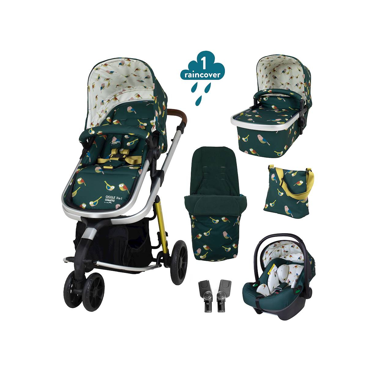 Cosatto Giggle 3in1 i-Size Accessories Bundle - Birdland