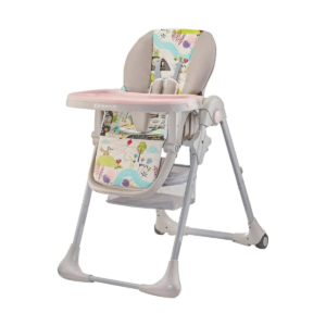 Kinderkraft Yummy High Baby Feeding Chair - Pink Leaf (CL)