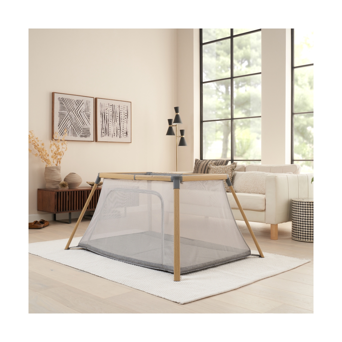 Tutti Bambini CoZee Go 3-in-1 Bassinet, Travel Cot & Playpen-Oak