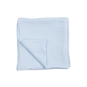Kiki & Sebby 100% Cotton Muslin Blanket - Blue