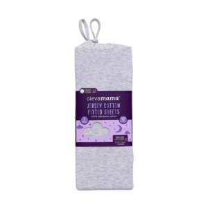 ClevaMama Pack of 2 Jersey Cotton Fitted Bedside Crib Sheets - M