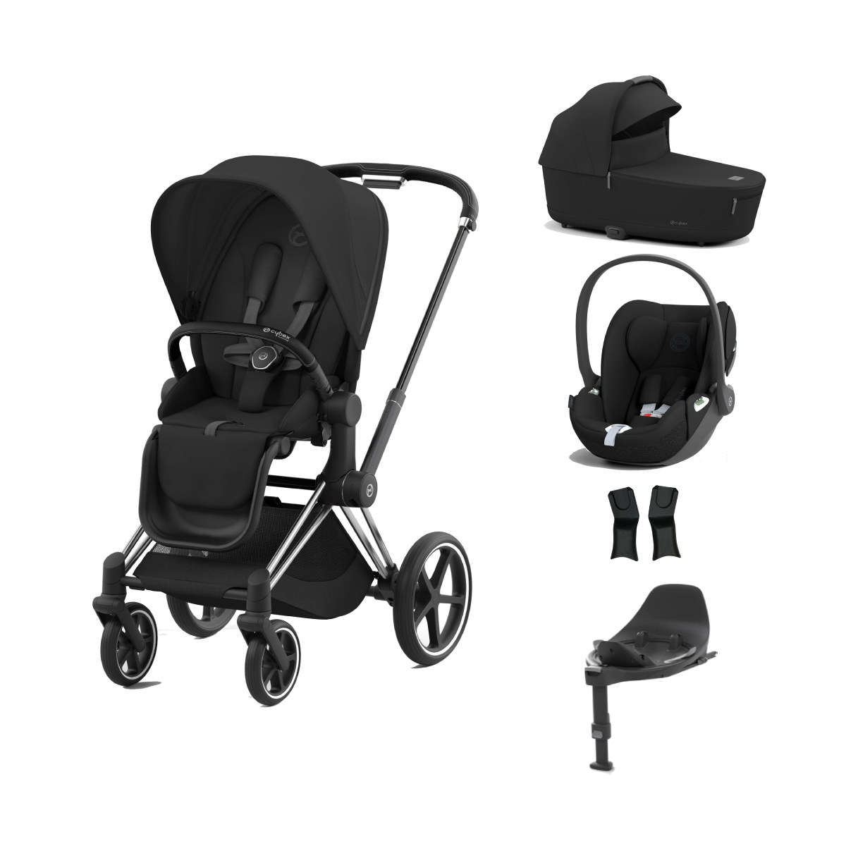 Cybex Priam Cloud T i-Size Bundles - Chrome Black/Sepia Black
