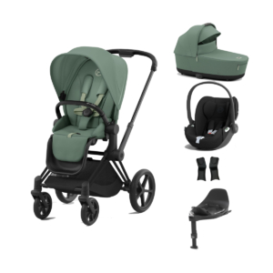 Cybex Priam Cloud T i-Size Bundles - Matt Black/Leaf Green