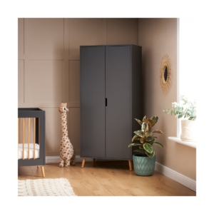 OBaby Maya Double Wardrobe-Slate/Natural